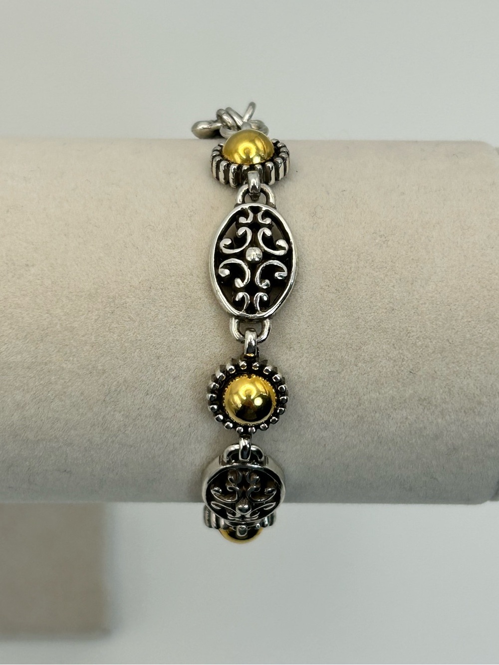 Brighton Intrigue Bracelet Two-tone Silver Plated 8" Mixed Metals - Picture 3 of 13